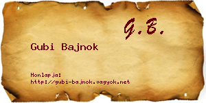 Gubi Bajnok névjegykártya